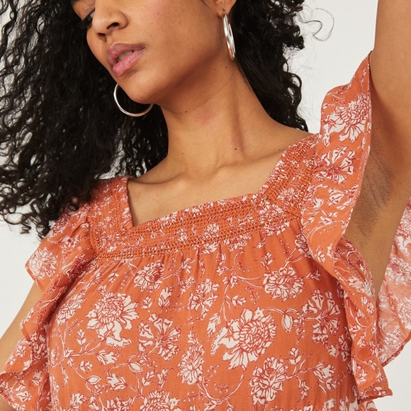 NWT Free People Bonita Printed Midi Dress Neutral Combo S - Picture 6 of 7